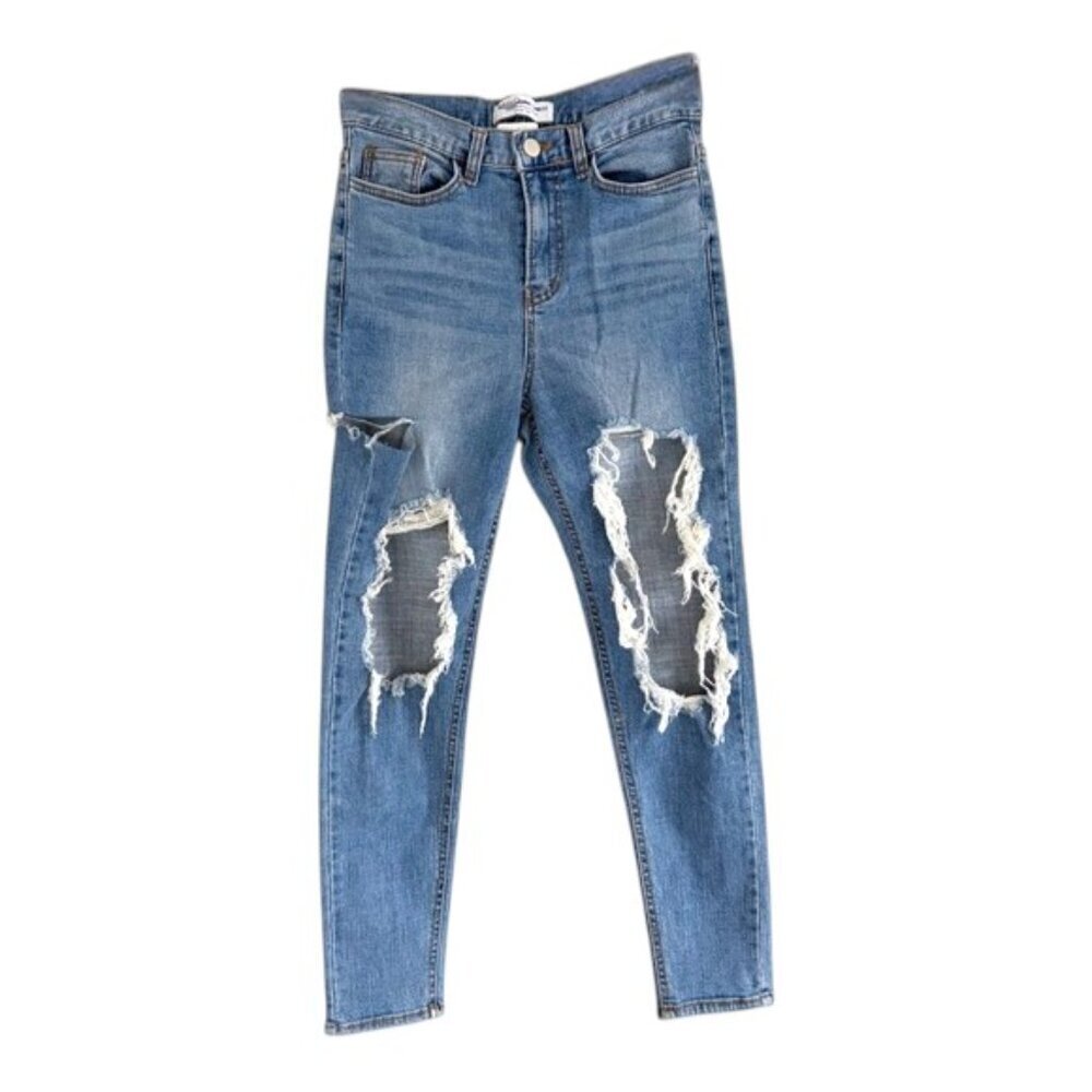 NEW White Queen Jeans Blue Distressed Jeans Size Small 41754